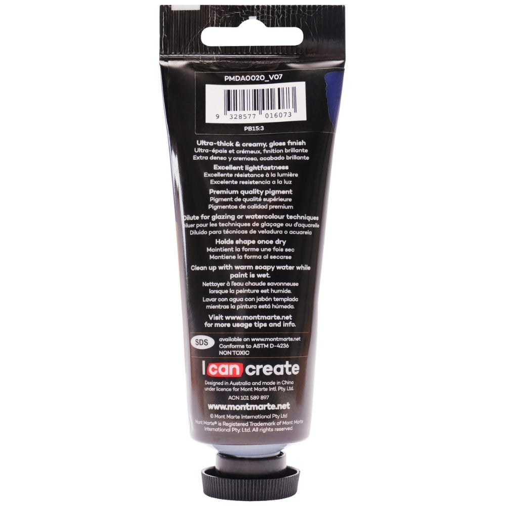 xx Mont Marte Dimension Acrylic Paint 75ml Tube - Cobalt Blue