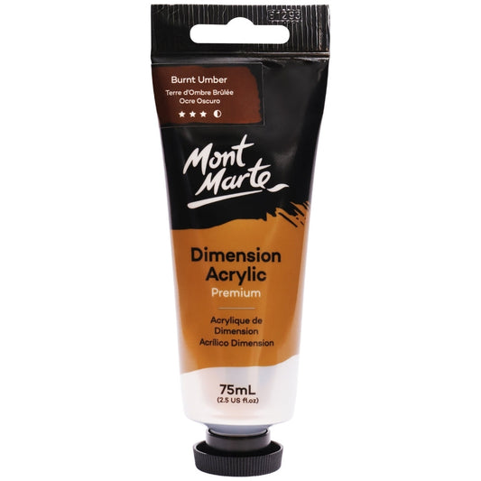 Mont Marte Dimension Acrylic Paint 75ml Tube - Burnt Umber