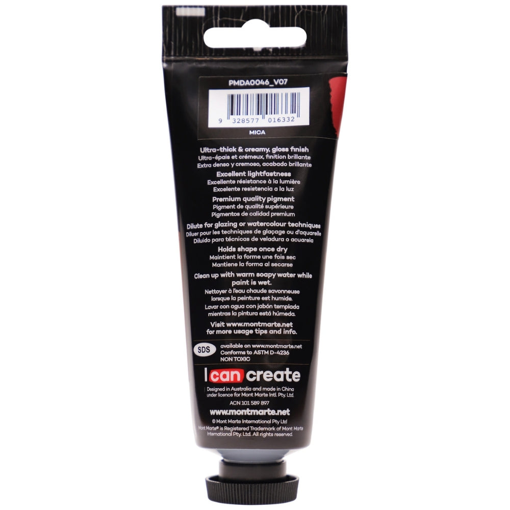 xx Mont Marte Dimension Acrylic Paint 75ml Tube - Pearl Wine Red