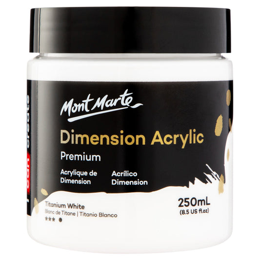 Mont Marte Dimension Acrylic Paint 250mls - Titanium White