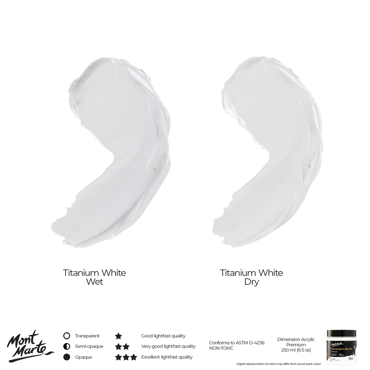 Mont Marte Dimension Acrylic Paint 250mls - Titanium White