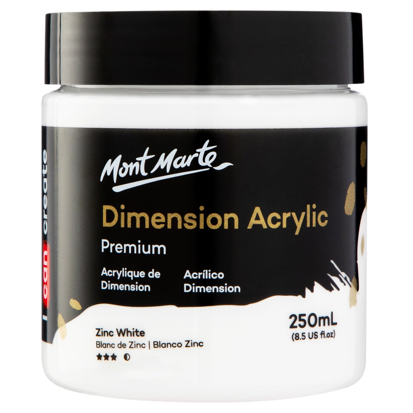 Mont Marte Dimension Acrylic Paint 250mls - Zinc White