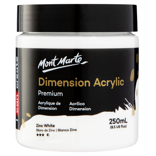 Mont Marte Dimension Acrylic Paint 250mls - Zinc White