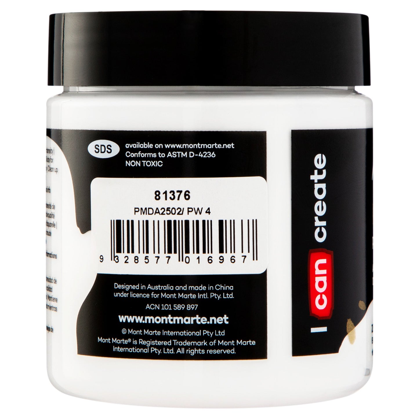 Mont Marte Dimension Acrylic Paint 250mls - Zinc White