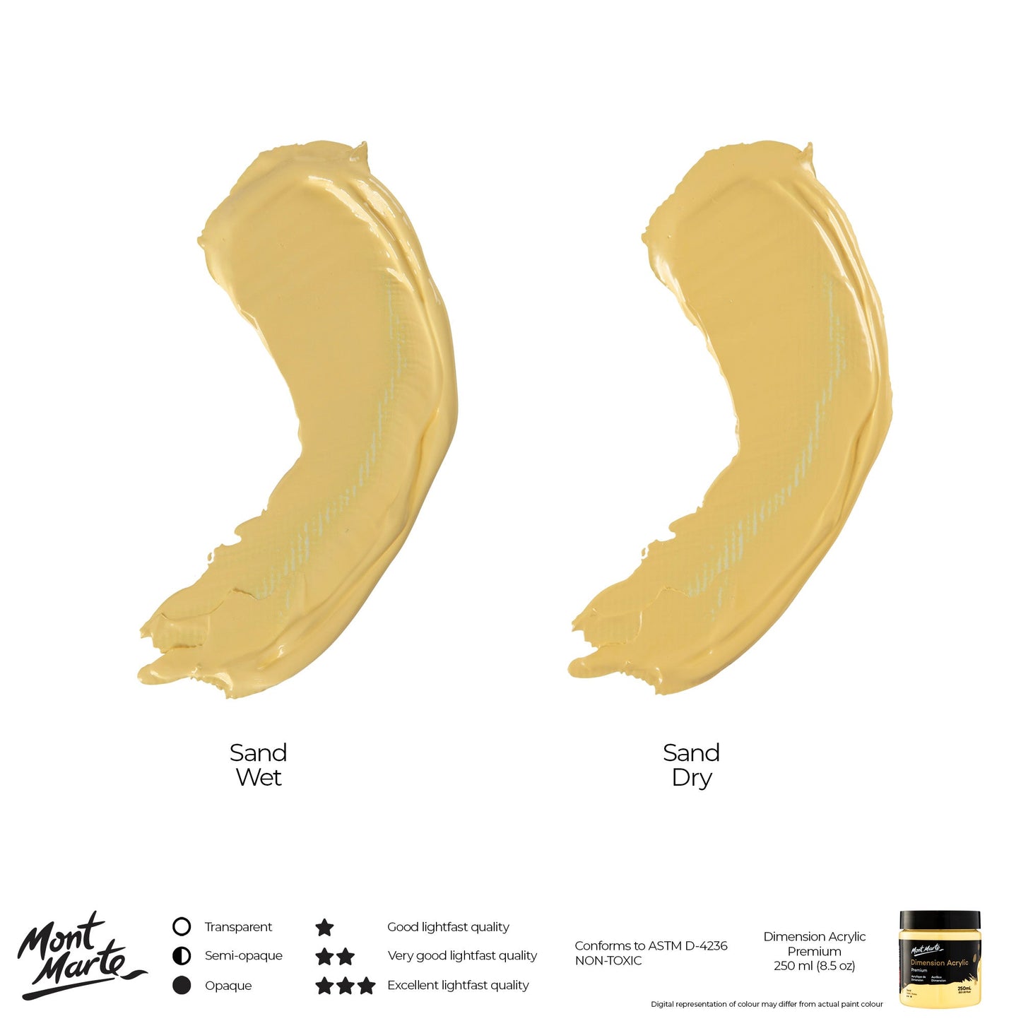 Mont Marte Dimension Acrylic Paint 250mls - Sand