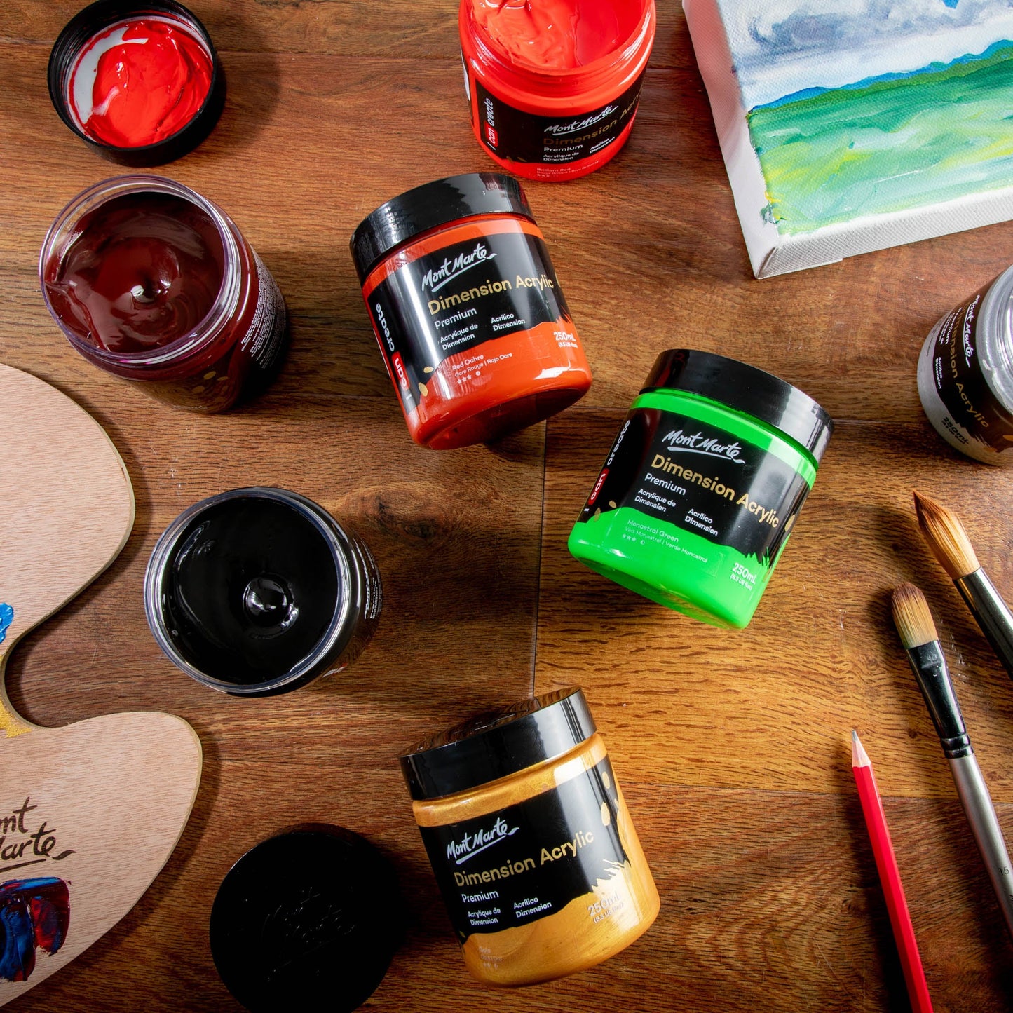 Mont Marte Dimension Acrylic Paint 250mls - Brilliant Red