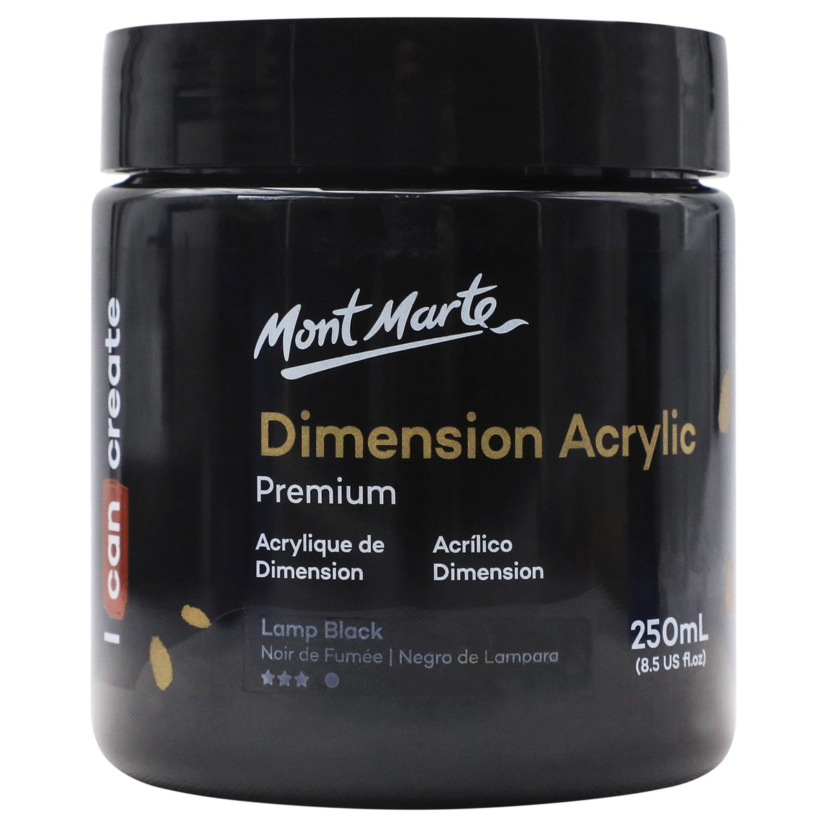 xx Mont Marte Dimension Acrylic Paint 250mls - Lamp Black