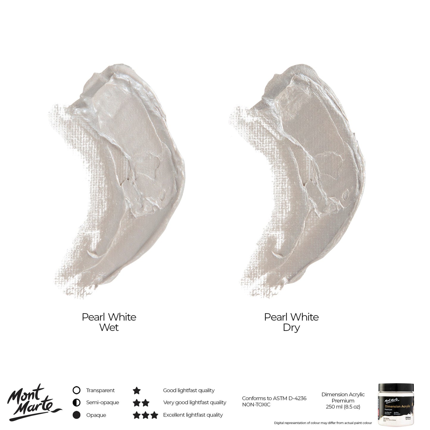 Mont Marte Dimension Acrylic Paint 250mls - Pearl White