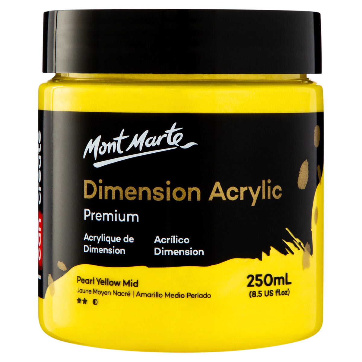 xx Mont Marte Dimension Acrylic Paint 250mls - Pearl Yellow Mid