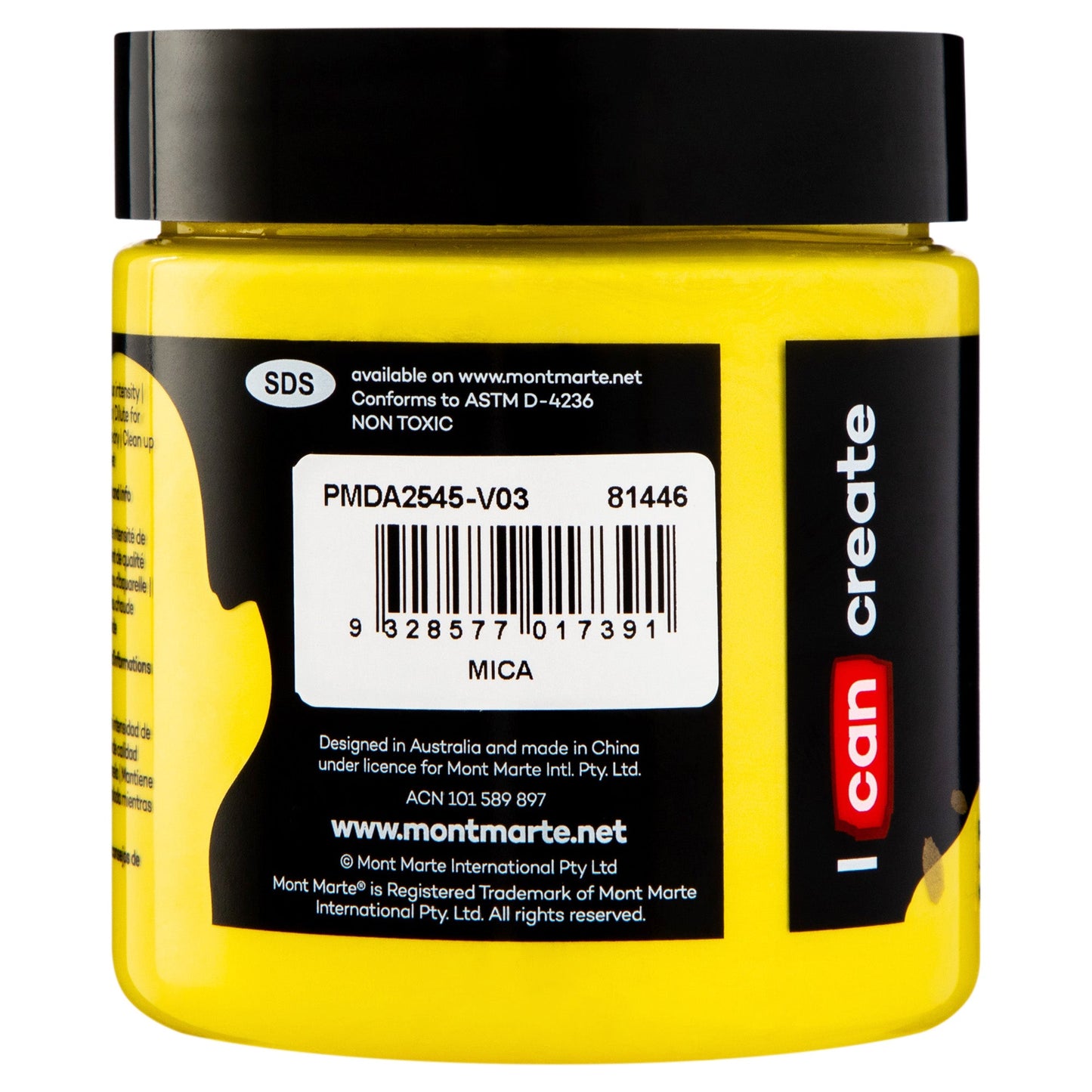 Mont Marte Dimension Acrylic Paint 250mls - Pearl Yellow Mid