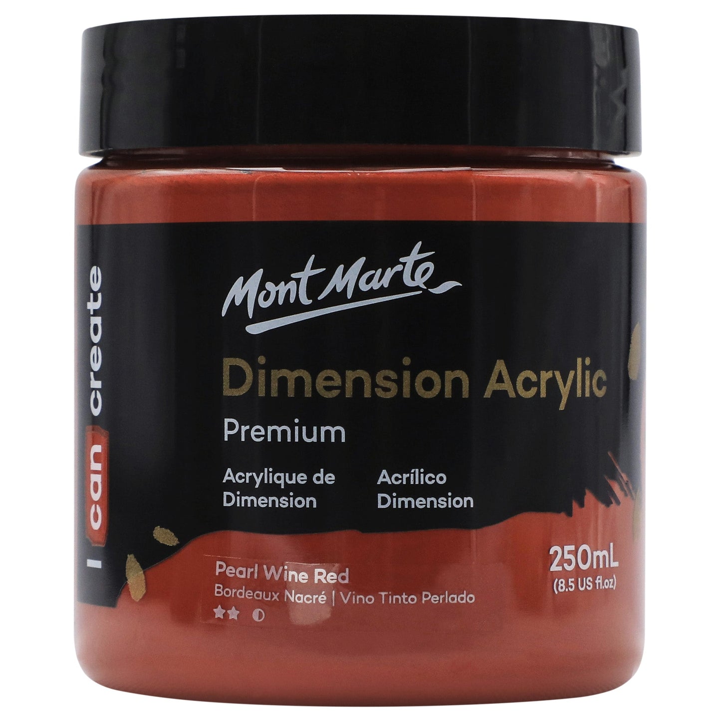 Mont Marte Dimension Acrylic Paint 250mls - Pearl Wine Red
