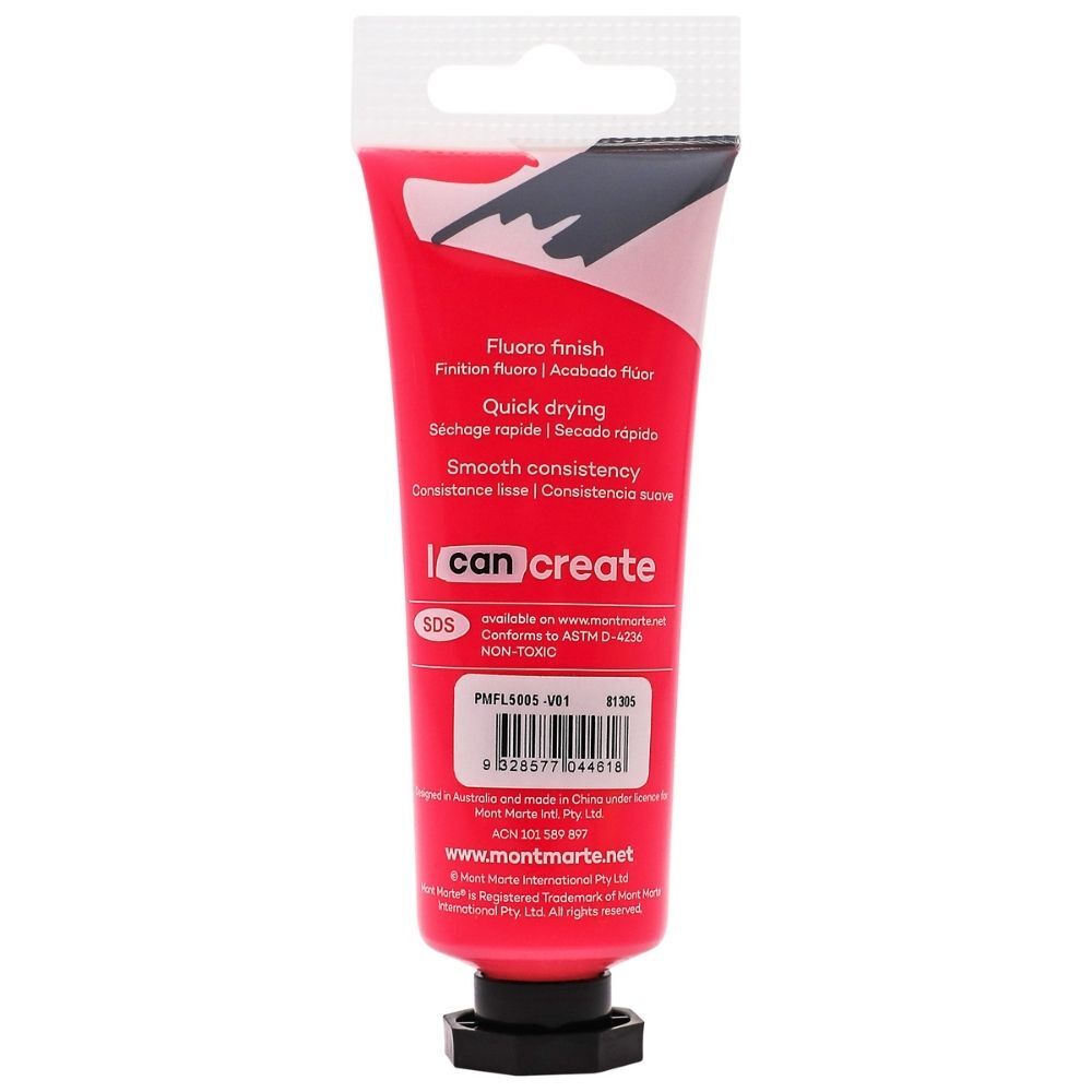 Mont Marte Fluoro Acrylic Paint 50ml - Magenta