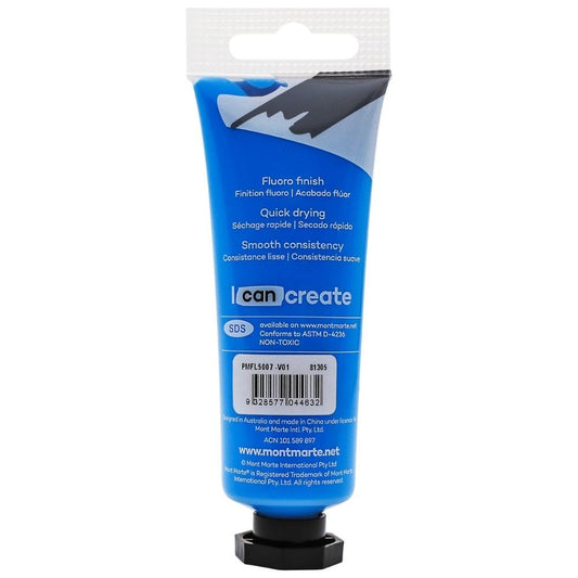 Mont Marte Fluoro Acrylic Paint 50ml - Blue