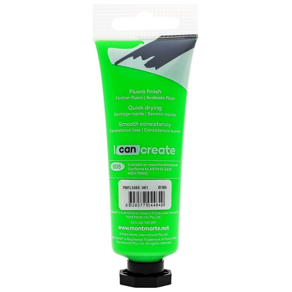 Mont Marte Fluoro Acrylic Paint 50ml - Green