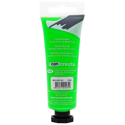 Mont Marte Fluoro Acrylic Paint 50ml - Green