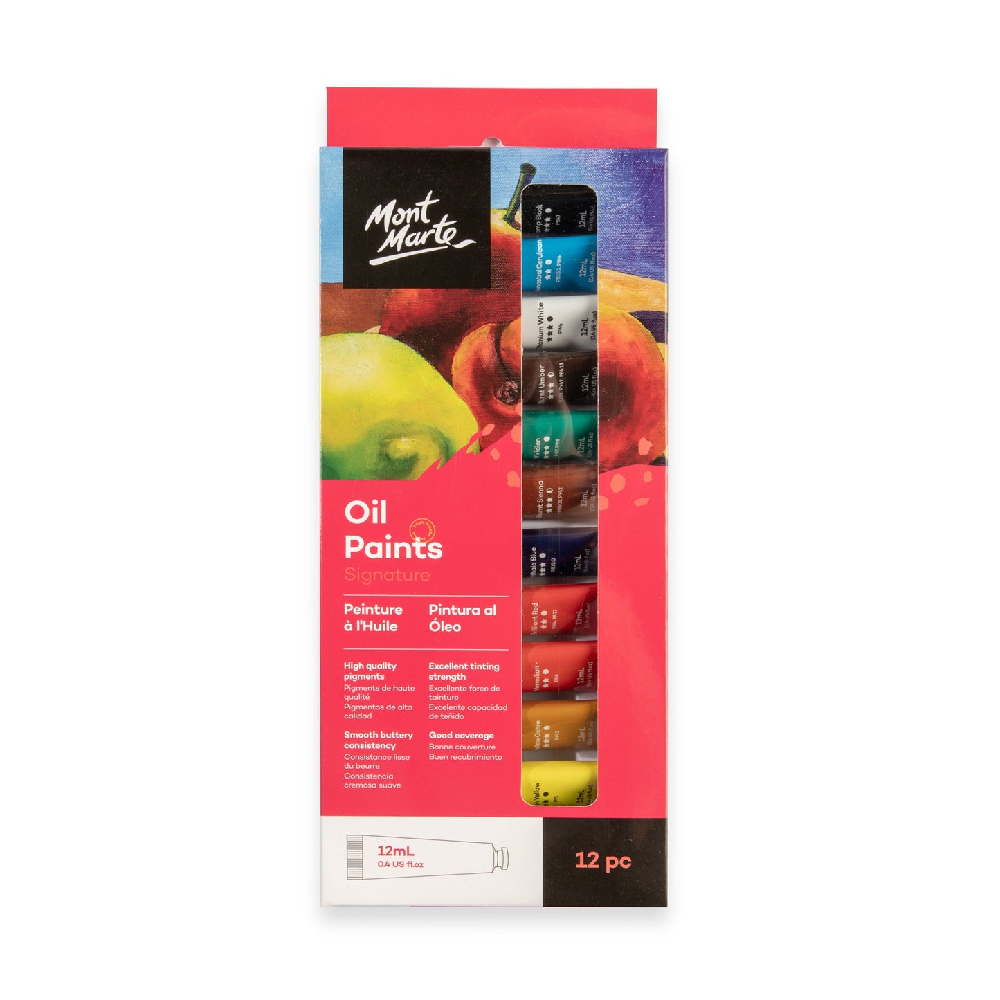 Mont Marte Oil Paints 12pc x 12ml