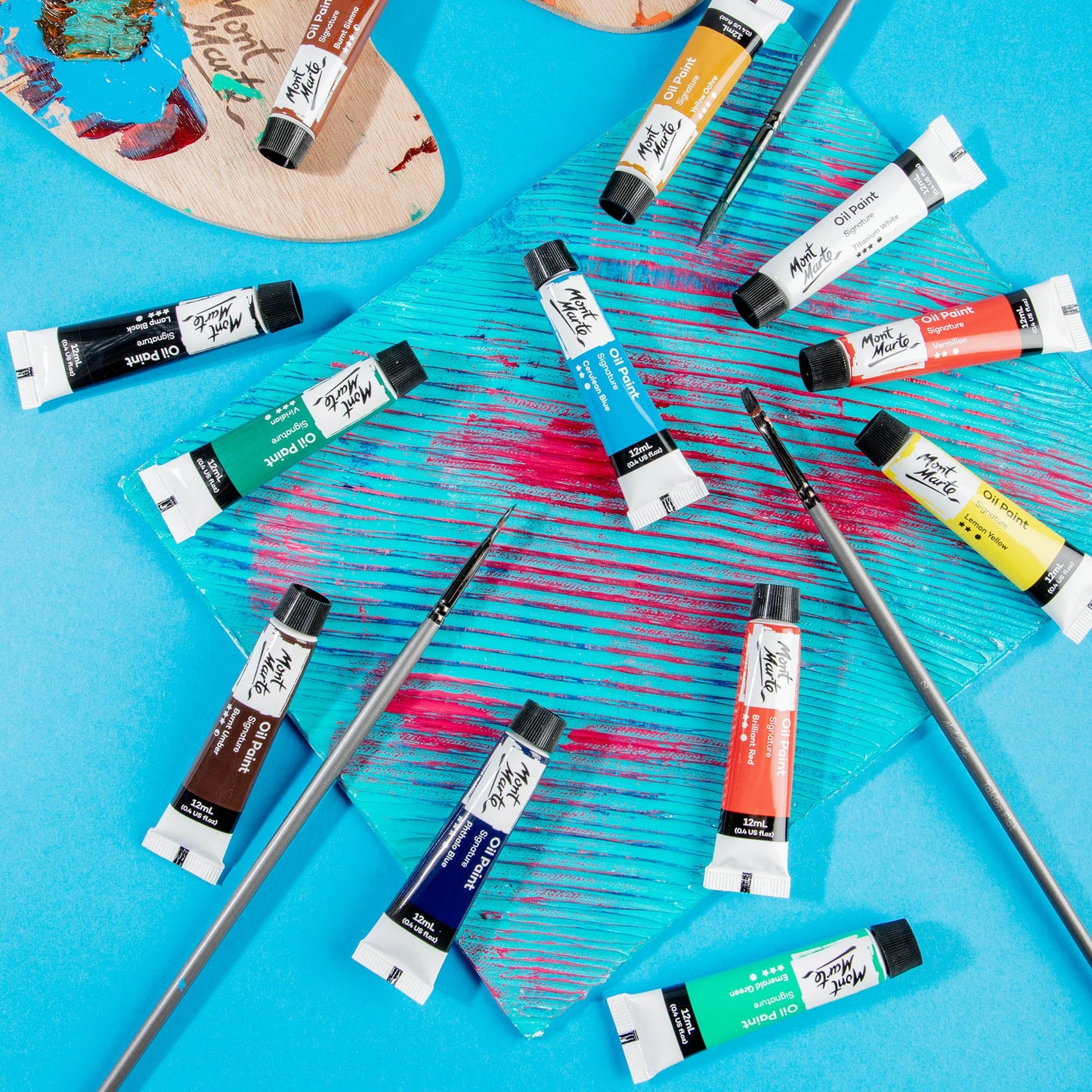 Mont Marte Oil Paints 12pc x 12ml