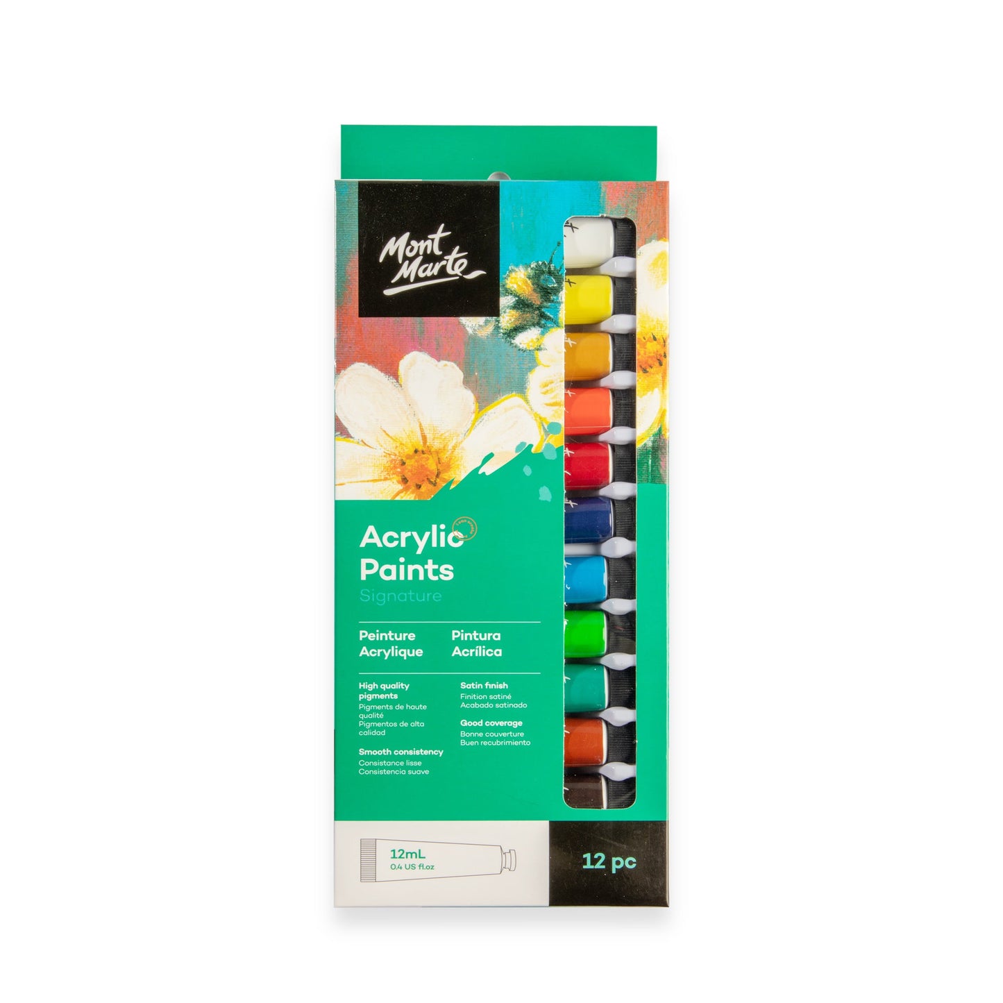 Mont Marte Acrylic Paints 12pc x 12ml