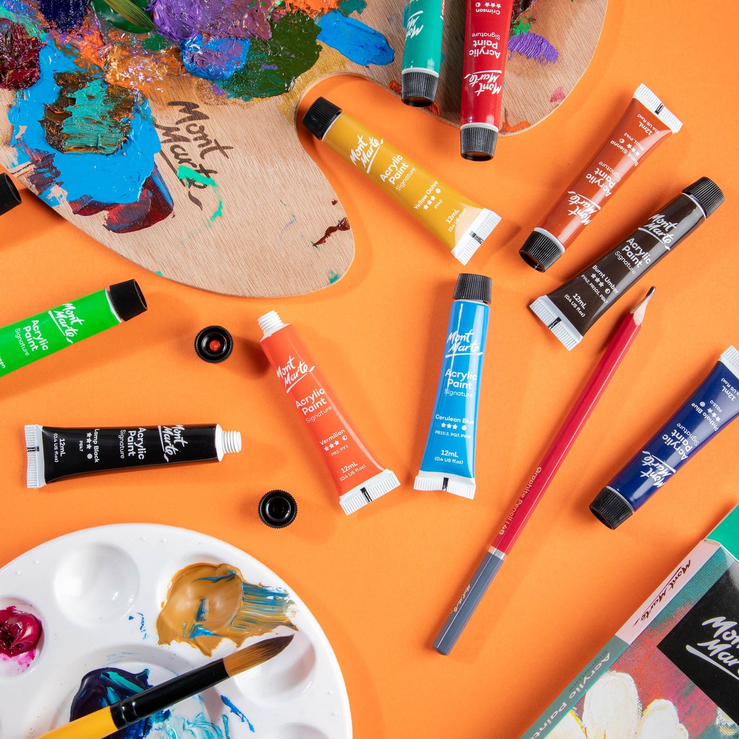 Mont Marte Acrylic Paints 12pc x 12ml