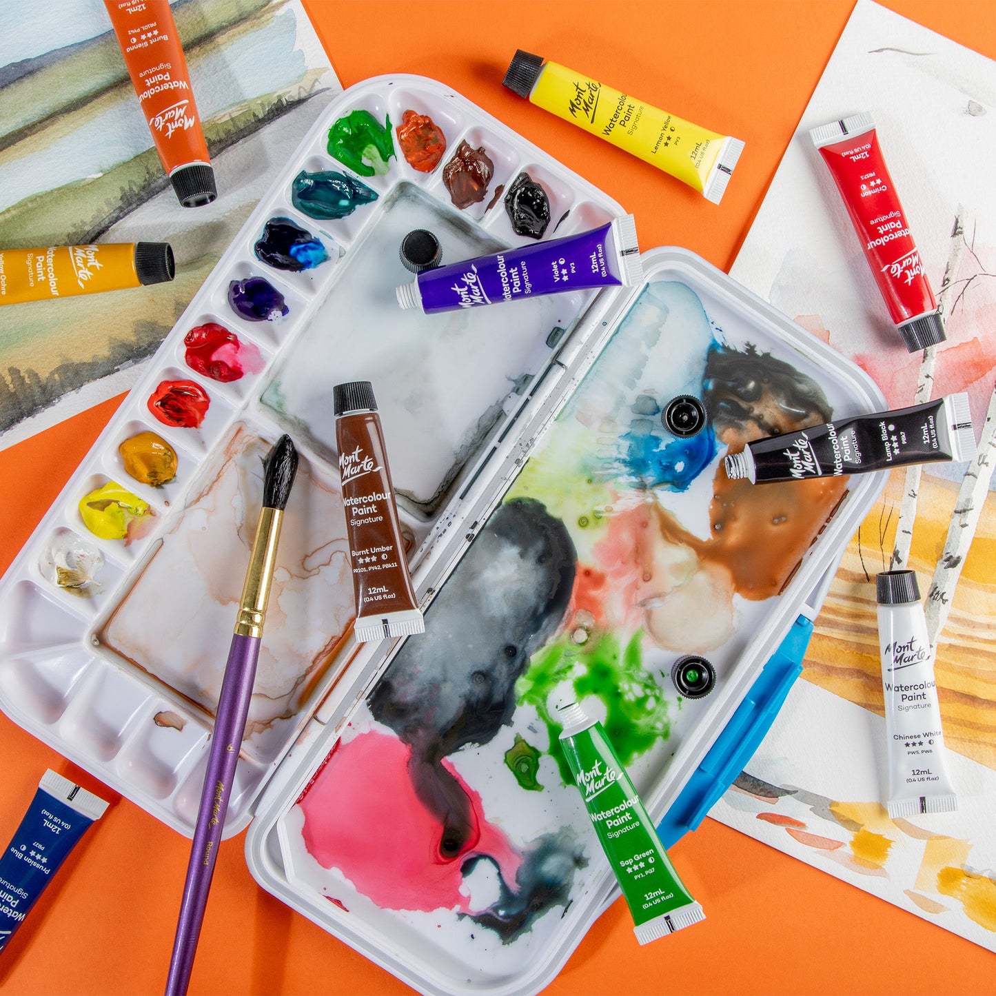 Mont Marte Watercolour Paints 12pc x 12ml