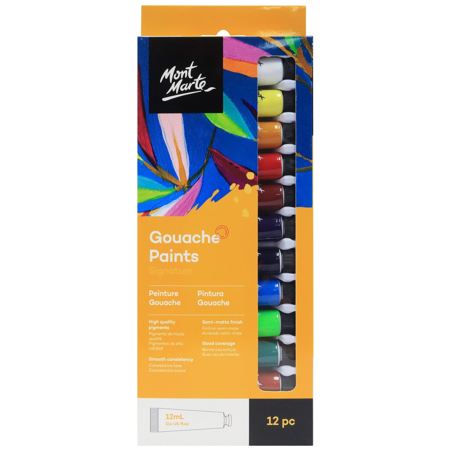 Mont Marte Gouache 12 Piece x 12ml