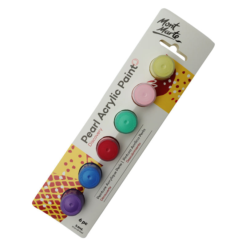 Mont Marte Discovery Paint Set - Glitter Acrylic Paint Pots 6pc x 3.6ml