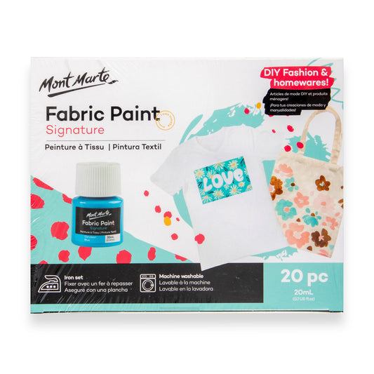 Mont Marte Signature Fabric Paint Set - 20pc x 20ml