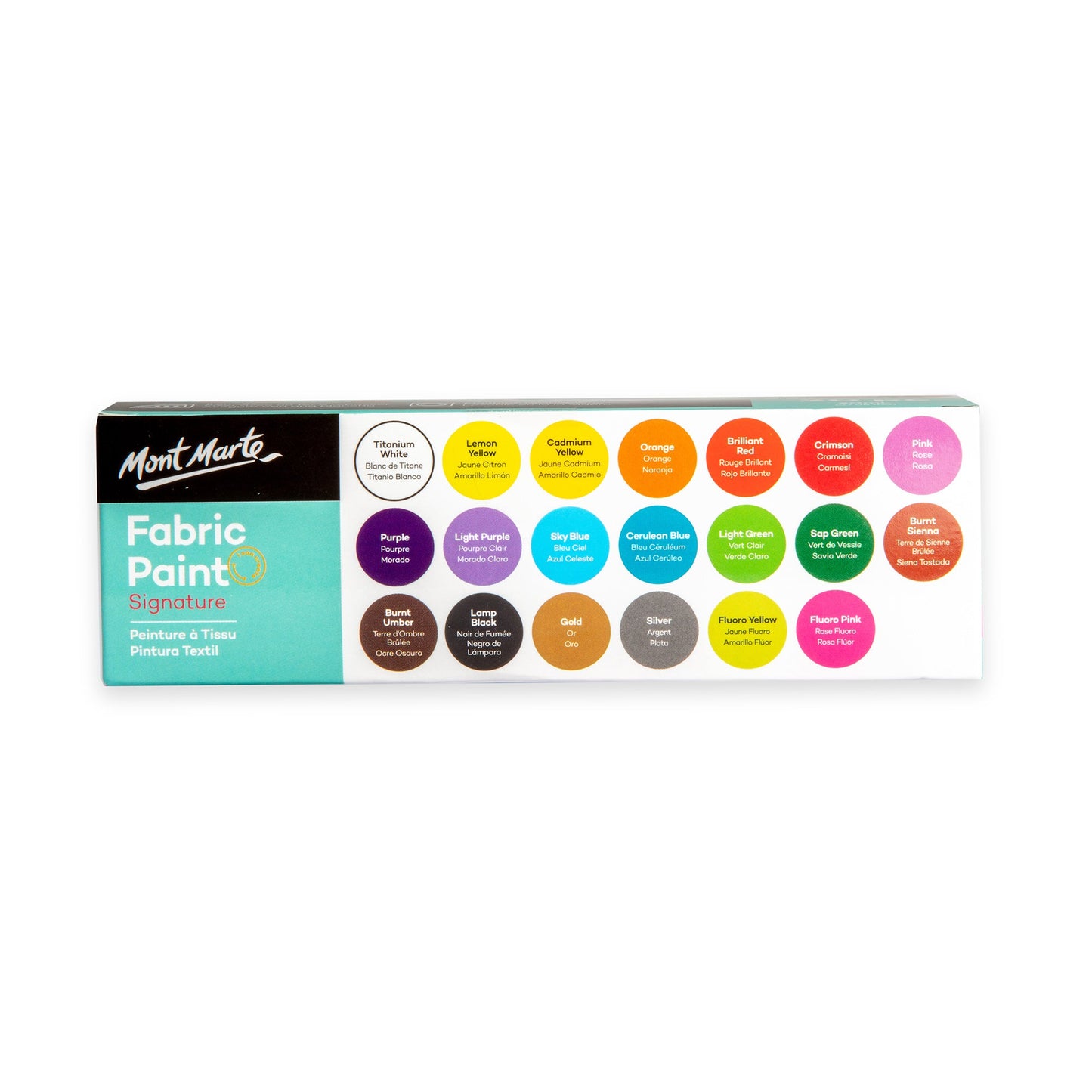 Mont Marte Signature Fabric Paint Set - 20pc x 20ml