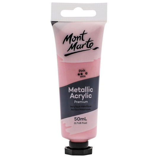 Mont Marte Metallic Acrylic Paint 50ml - Pink
