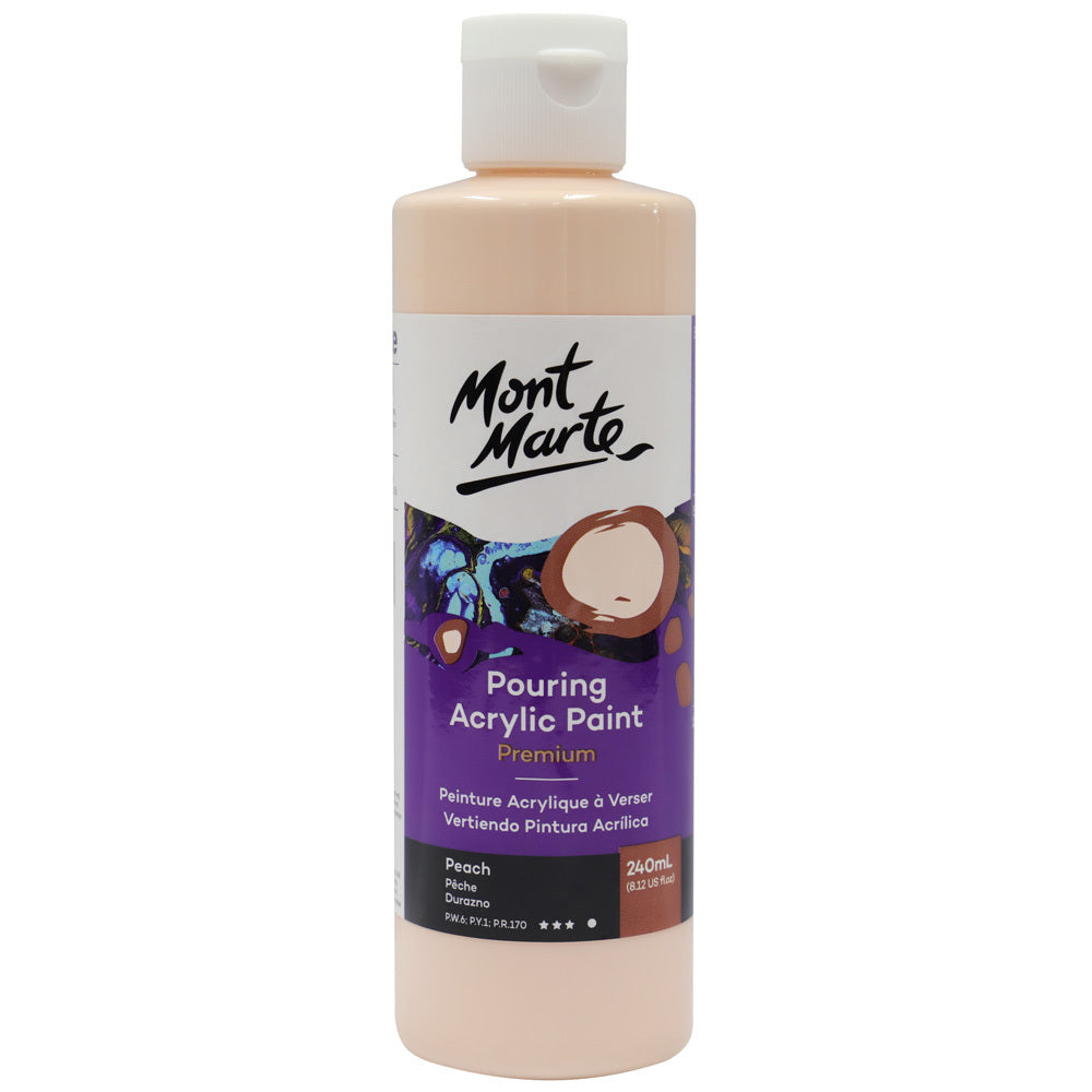 Mont Marte Acrylic Pouring Paint 240ml Bottle - Peach