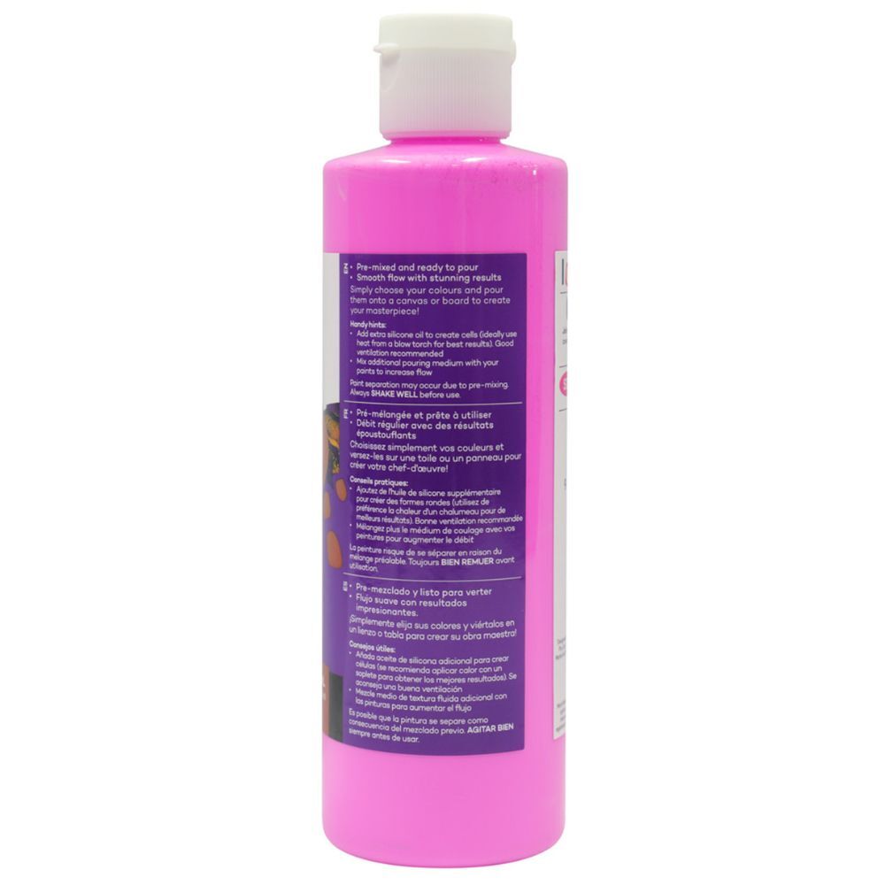 Mont Marte Acrylic Pouring Paint 240ml Bottle - Hot Pink