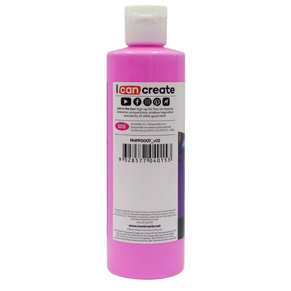 Mont Marte Acrylic Pouring Paint 240ml Bottle - Hot Pink