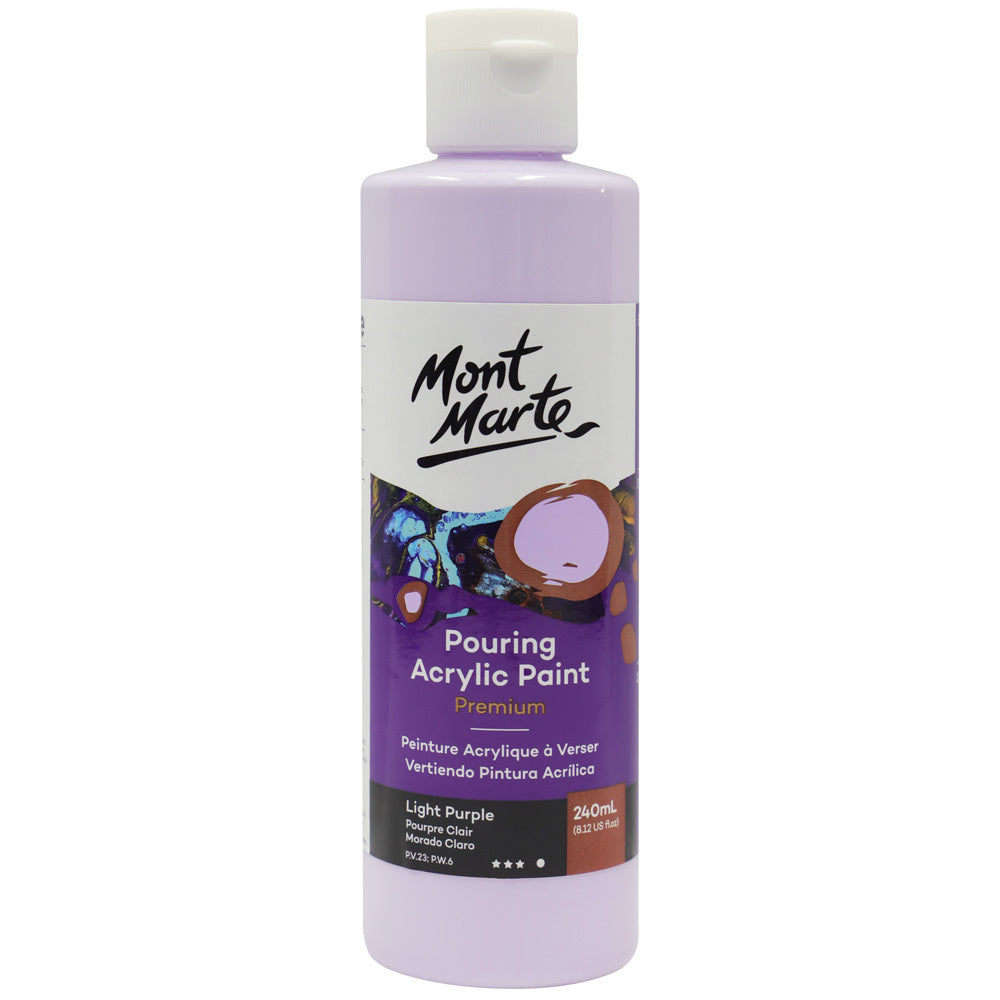 Mont Marte Acrylic Pouring Paint 240ml Bottle - Light Purple