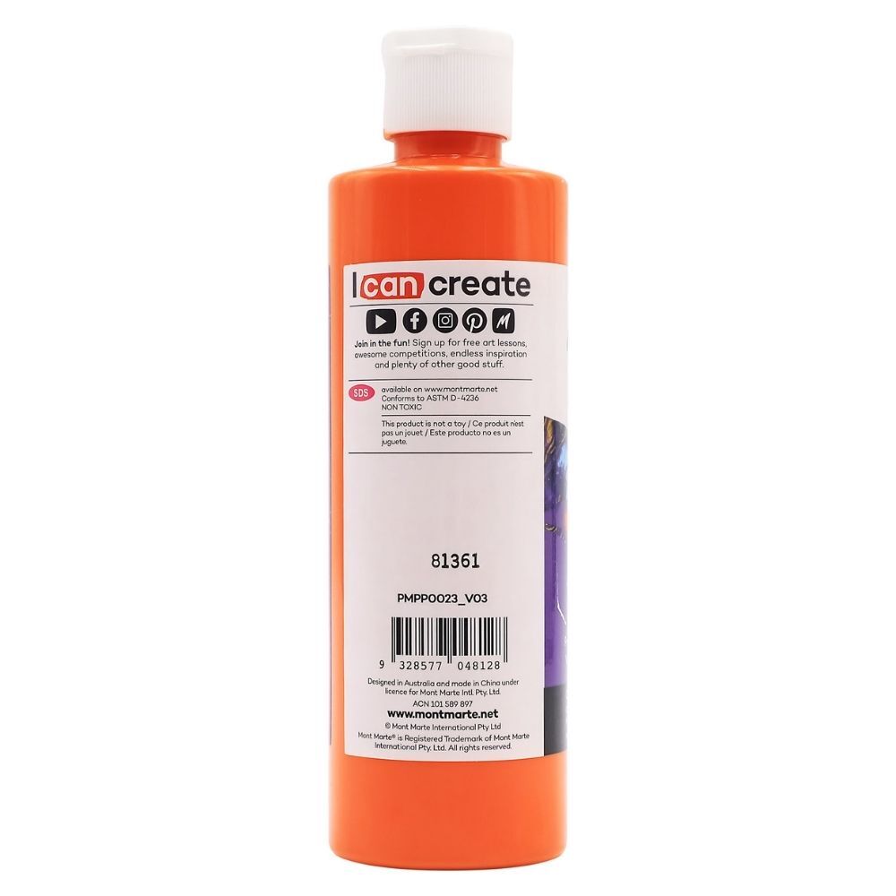 Mont Marte Acrylic Pouring Paint 240ml Bottle - Orange