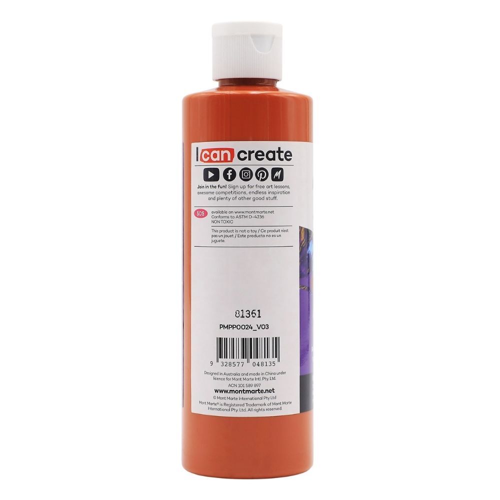 Mont Marte Acrylic Pouring Paint 240ml Bottle - Burnt Sienna
