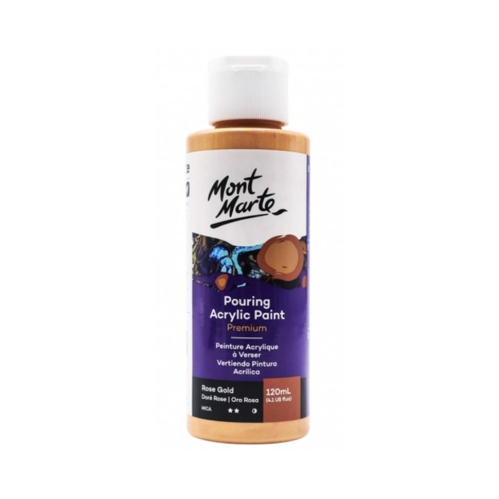 Mont Marte Acrylic Pouring Paint 120ml Bottle - Rose Gold