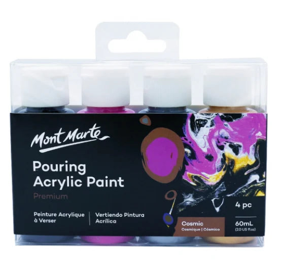 Mont Marte Pouring Acrylic 4pc x 60ml - Cosmic