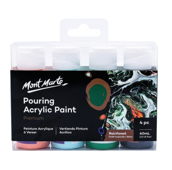 Mont Marte Pouring Acrylic 4pc x 60ml - Rainforest