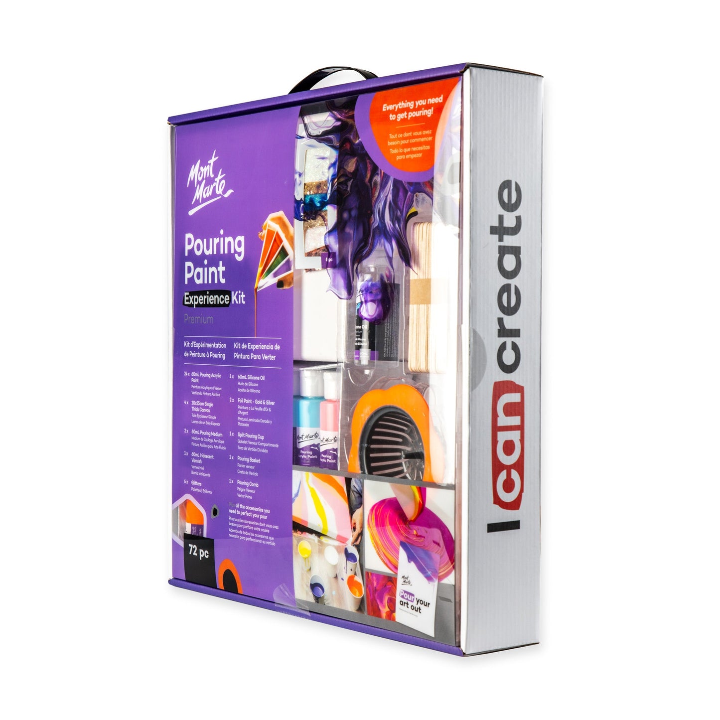 Mont Marte Pouring Paint Experience Kit 72pc