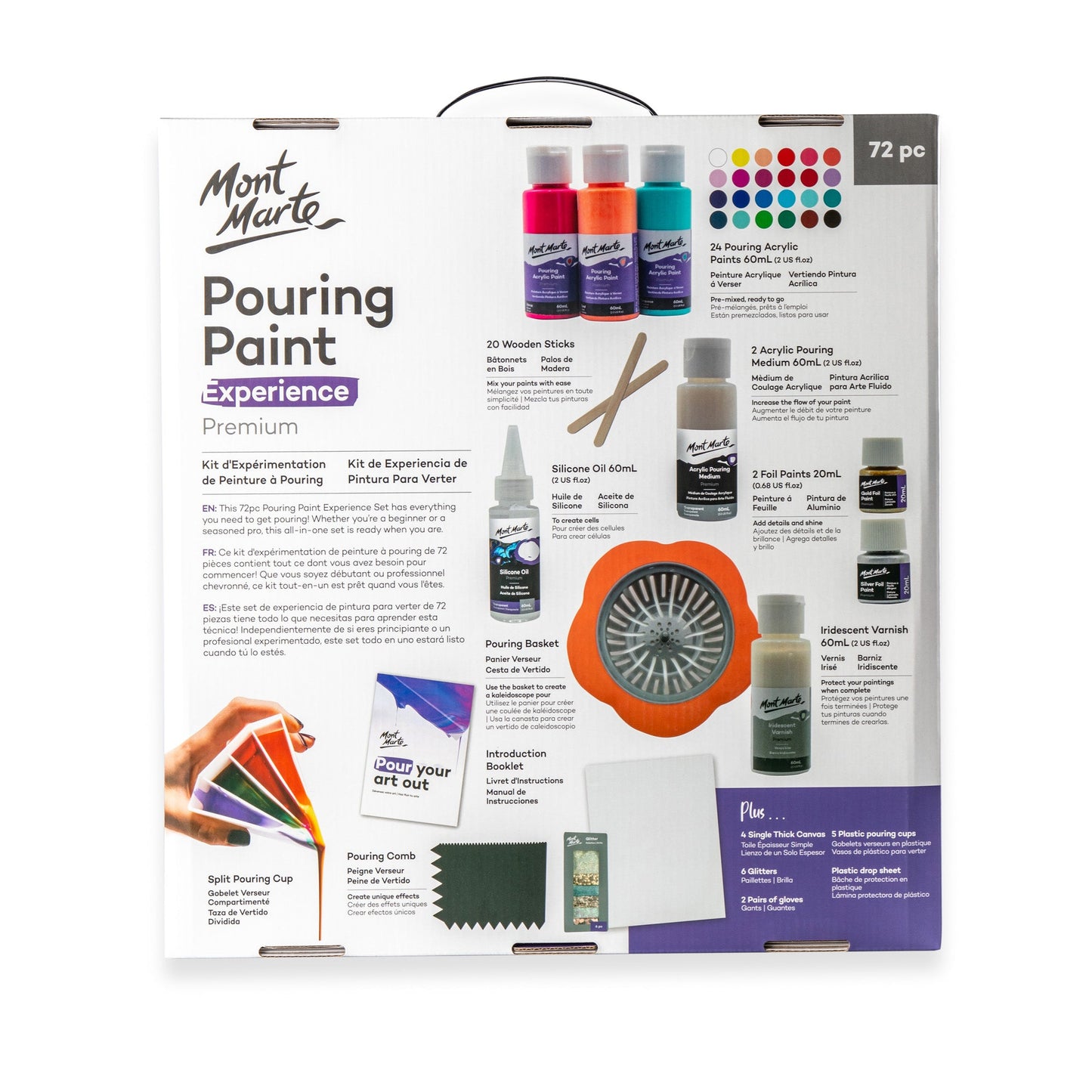 Mont Marte Pouring Paint Experience Kit 72pc