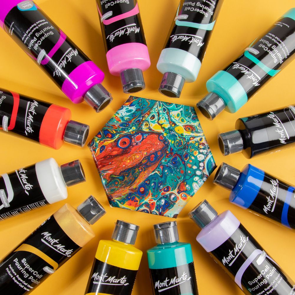Mont Marte SuperCell Pouring Paint 240ml Bottle - Light Aquamarine