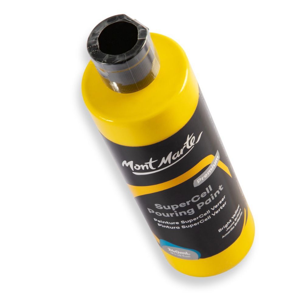 Mont Marte SuperCell Pouring Paint 240ml Bottle - Bright Yellow