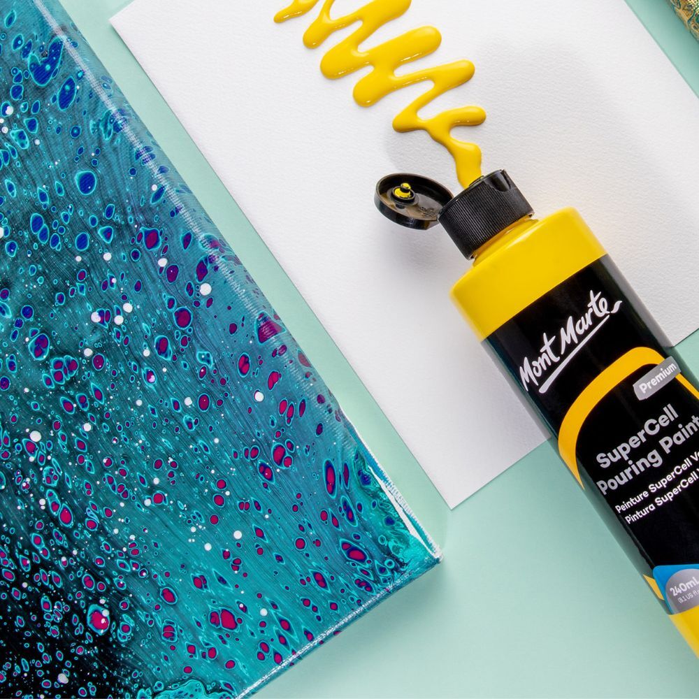 Mont Marte SuperCell Pouring Paint 240ml Bottle - Bright Yellow