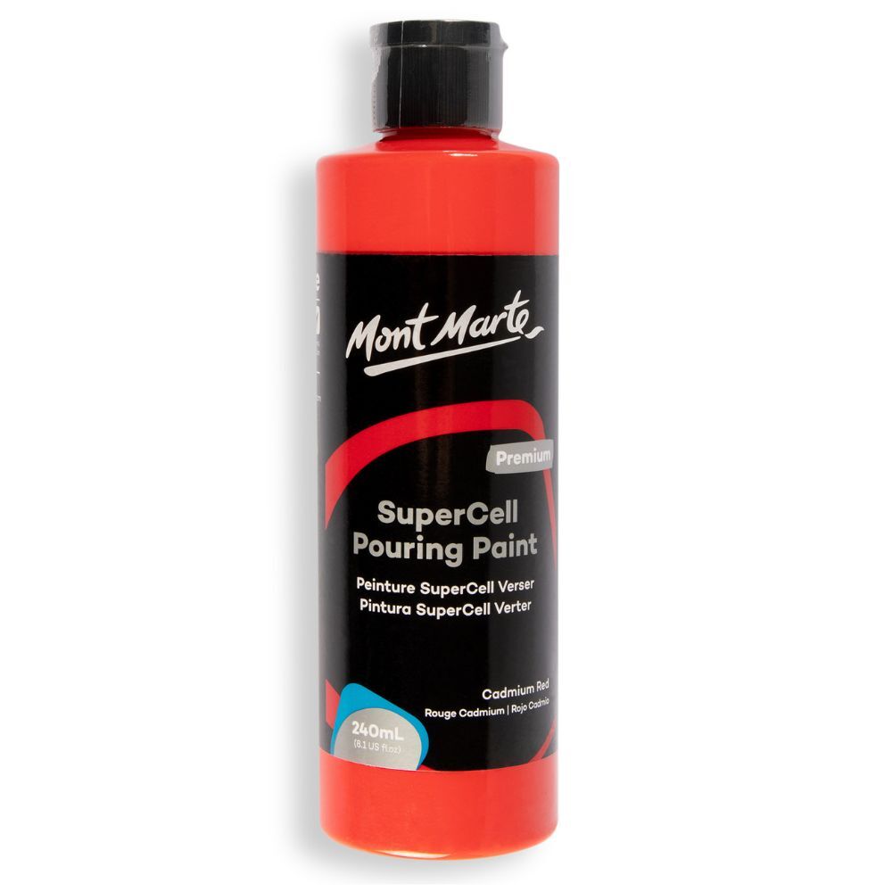 Mont Marte SuperCell Pouring Paint 240ml Bottle - Cadmium Red