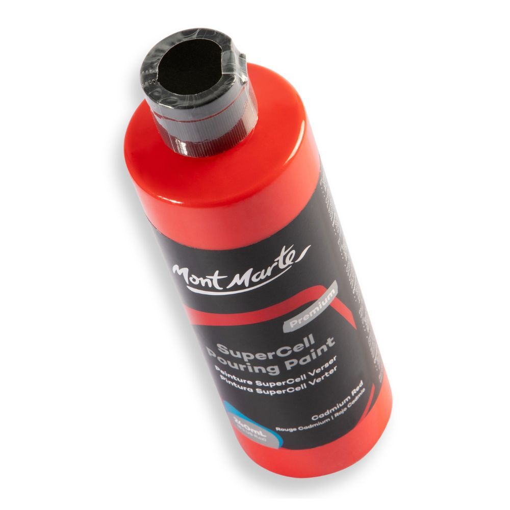 Mont Marte SuperCell Pouring Paint 240ml Bottle - Cadmium Red