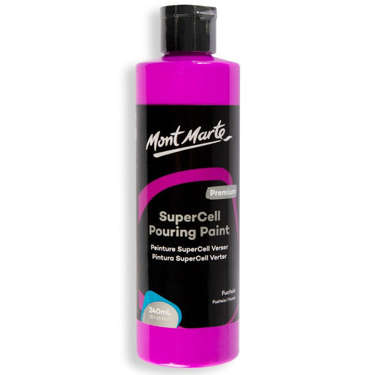 Mont Marte SuperCell Pouring Paint 240ml Bottle - Fuchsia