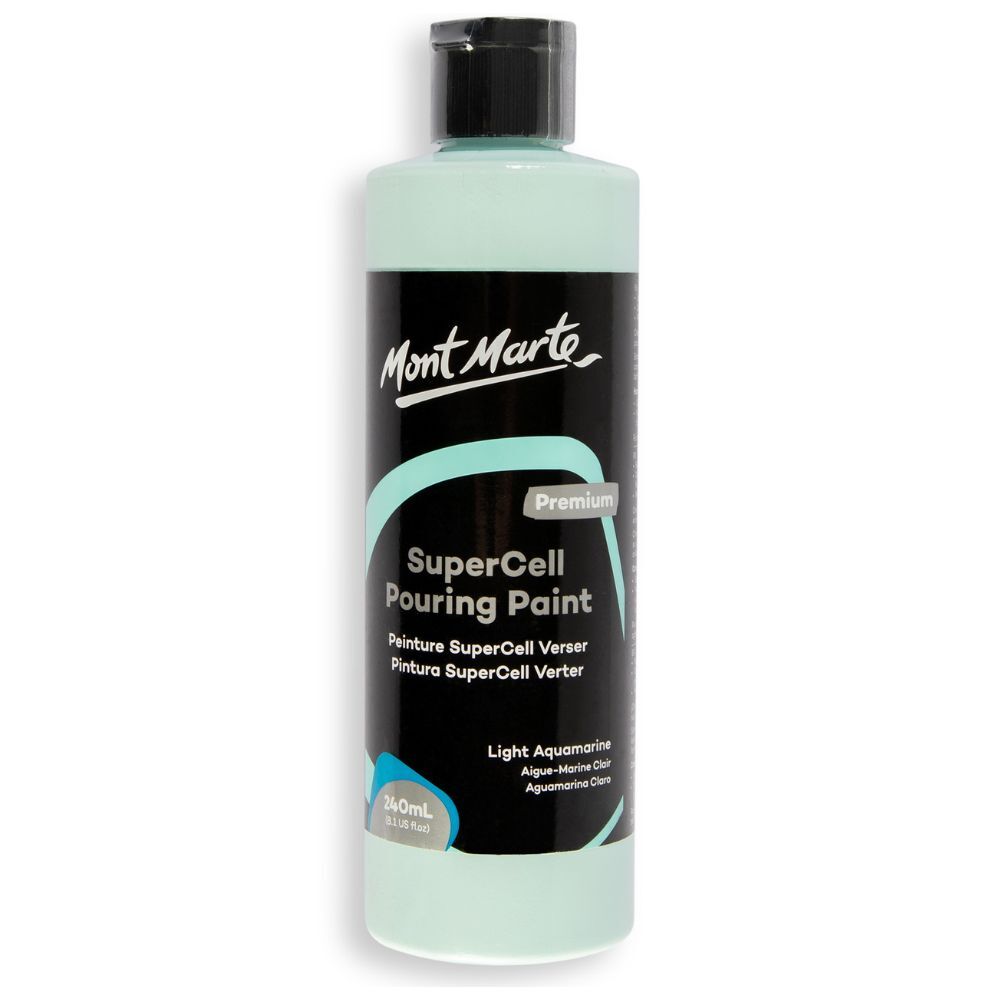Mont Marte SuperCell Pouring Paint 240ml Bottle - Light Aquamarine