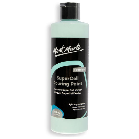 Mont Marte SuperCell Pouring Paint 240ml Bottle - Light Aquamarine