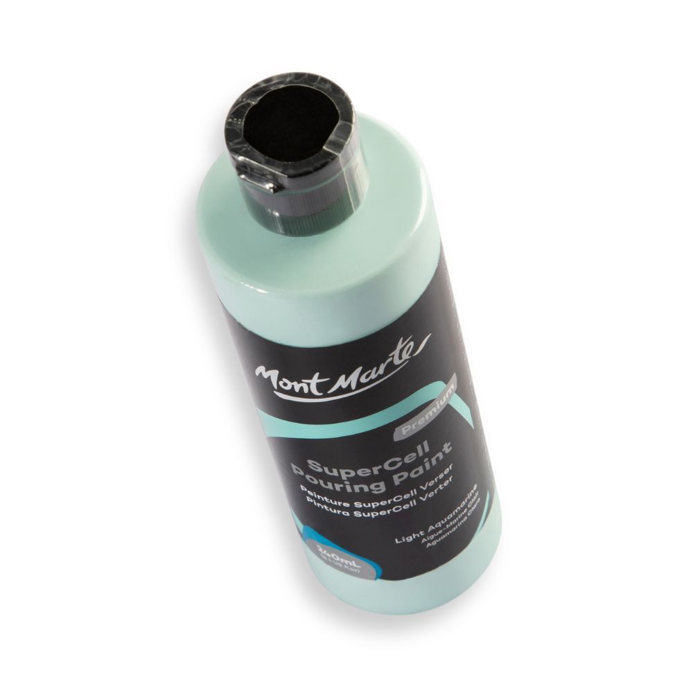 Mont Marte SuperCell Pouring Paint 240ml Bottle - Light Aquamarine
