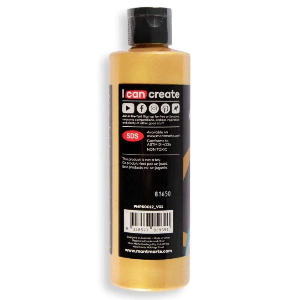 Mont Marte SuperCell Pouring Paint 240ml Bottle - Gold